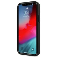 Ferrari FEOMSHCP12LBK iPhone 12 Pro Max juodas/juodas kietas dėklas Off Track Leather Nylon Stripe