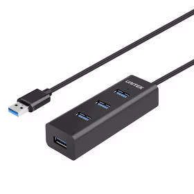 UNITEK Y-3089 sąsajos šakotuvas USB 3.2 Gen 1 (3.1 Gen 1) Type-A 5000 Mbit/ai Juoda