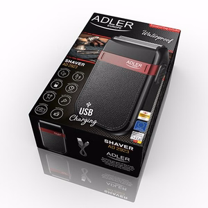 Adler AD 2923 – rotacinė elektrinė barzdaskutė su kirptuvu, iki 45 min., NiMH, juoda