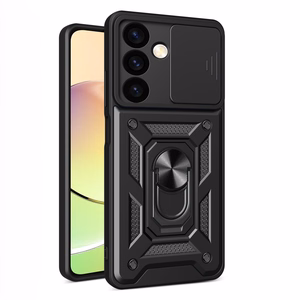 Hybrid Armor Camshield šarvuotas dėklas telefonui Samsung Galaxy S24+ su kameros dangteliu - juodas