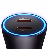 Automobilinis įkroviklis Baseus "Golden Contactor Pro" pilkas 40W (2xPD)