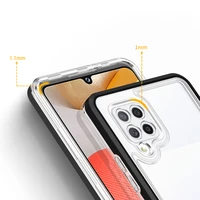 Skaidrus 3in1 dėklas Samsung Galaxy A42 5G rėmelio gelinis dangtelis juodas