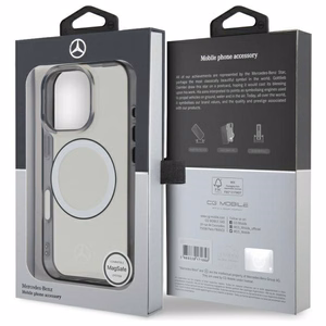 Mercedes MagSafe dėklas su išspausdintu logotipu telefonui iPhone 16 Pro - skaidrus (m)