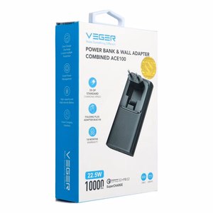 Powerbank Veger ACE100 (W1146) PD QC3.0 20W 10000 mAh juodas