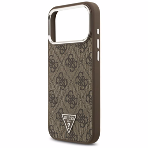 Guess 4G Triangle Logo Magnetinis dėklas telefonui iPhone 17 Pro Max - rudas