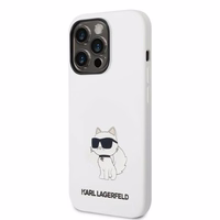 Karl Lagerfeld KLHMP14XSNCHBCH iPhone 14 Pro Max 6.7" baltas silikoninis dėklas Choupette, magnetinis (MagSafe)