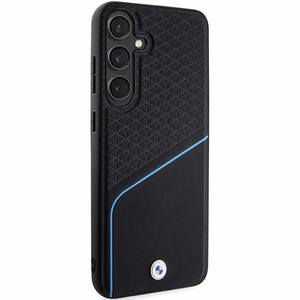 BMW BMHMS24M23RDCLK S24+ S926 чёрный/чёрный жёсткий чехол Signature Leather Textured & Line MagSafe