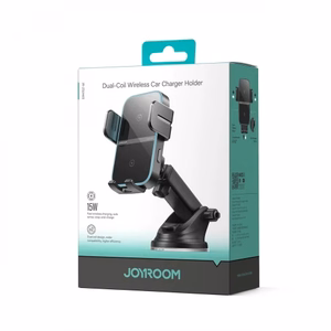 Automobilinis laikiklis Joyroom JR-ZS246 S juodas / (belaidis įkrovimas 15W) (nemagnetinis / lipni pagalvėlė)