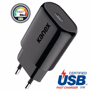 Сетевое зарядное устройство Kanex GoPower 18 W USB-C, чёрное