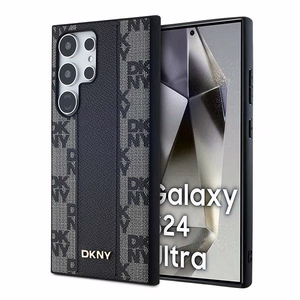DKNY Odinis langeliais raštuotas magnetinis dėklas Samsung Galaxy S24 Ultra - juodas