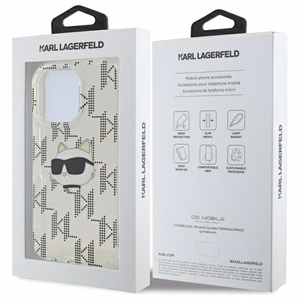 Karl Lagerfeld IML Choupette Head Electroplated Dėklas telefonui iPhone 16 Pro Max - skaidrus