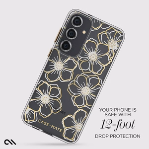 Чехол Case-Mate Floral Gems для Samsung Galaxy S24+, золотой