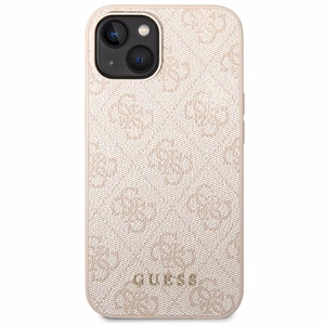 Guess GUHCP14MG4GFPI iPhone 14 Plus 6.7" rožinis dėklas 4G Metal Gold Logo