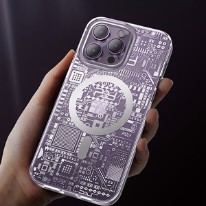 Kingxbar PQY Geek Series magnetinis dėklas telefonui iPhone 14 Plus MagSafe sidabrinis