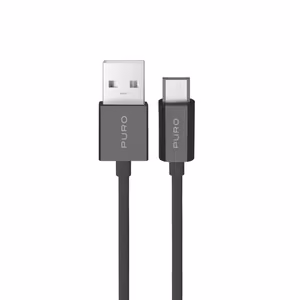 Puro TPE 12W Кабель USB-A - microUSB 1m - чёрный