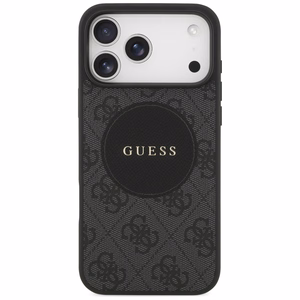 Guess 4G Circle Classic Logo Magnetinis dėklas telefonui iPhone 17 Pro Max - juodas