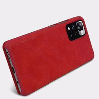 Nillkin Qin dėklas telefonui Xiaomi Redmi Note 11 Pro+ (Kinija) / Redmi Note 11 Pro (Kinija) / Mi11i HyperCharge apsauginis kameros dėklas su stovu rudas