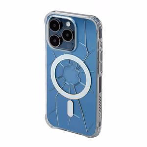 Magnetinis Kingxbar PQY Crack Series silikoninis dėklas telefonui iPhone 15 Pro Max - skaidrus