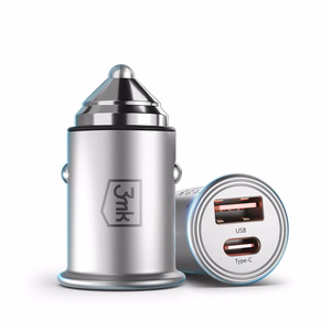Accessories - 3mk Hyper Car Charger 45W PD QC PPS USB 1A1C Silver
