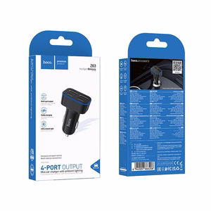 Įkroviklis automobilinis Hoco Z63 42W (2xUSB 2xUSB-C) juodas