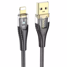 Kabelis USB A į Lightning Hoco 2,4A 1,2 m U121 juodas permatomas