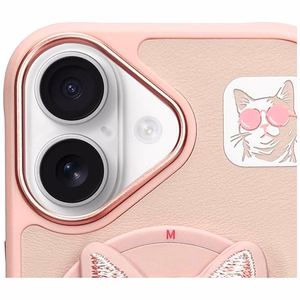 Nimmy Glasses Cool Cat MagSafe dėklas iPhone 16 - rožinis