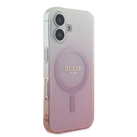Guess IML Blizgantis gradientas Magnetinis dėklas telefonui iPhone 16 Plus - rožinis