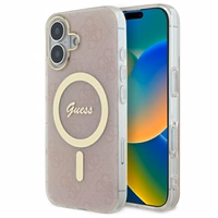 Guess IML 4G Magnetinis dėklas iPhone 16 Plus - rožinis