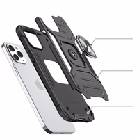 Wozinsky Ring Armor Case stovas tvirtas atsparus dėklas iPhone 13 rožinis auksas