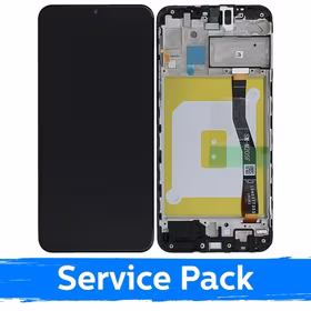 Ekranas skirtas Samsung M205 M20 juodas su rėmeliu (Service Pack)