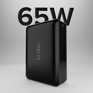 SBS Išorinė baterija 20000mAh 65W PD AFC USB-C USB-A - skirtas nešiojamiems kompiuteriams, planšetėms ir išmaniesiems telefonams - juoda