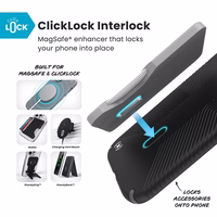 Speck Presidio2 Grip ClickLock & MagSafe - iPhone Air dėklas (juodas / Slate pilkas / baltas)