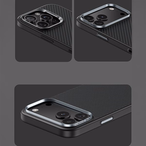 Benks Magnetic Armor Pro 600D kevlaro dėklas su metaliniu rėmeliu (C.K.FL.AP.BK.BA72), skirtas iPhone 18 Pro / 17 Pro, juodas