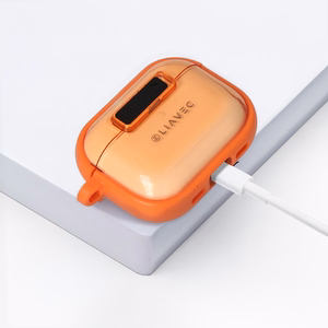 Liavec SlideLock Dėklas for Apple AirPods Pro 3 skaidrus-oranžinis