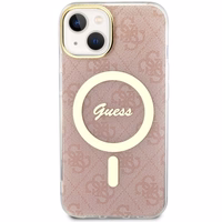 Guess GUHMP14SH4STP iPhone 14 / 15 / 136.1" rožinis/rožinis hardcase 4G MagSafe