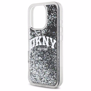 DKNY DKHCP16XLBNAEK iPhone 16 Pro Max 6.9" juodas/juodas kietas dėklas su skystu blizgučiu arkos logotipu