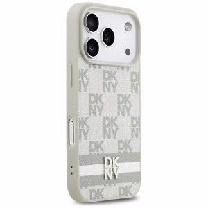 DKNY Checkered with Printed Stripes iPhone 17 Pro чехол - бежевый