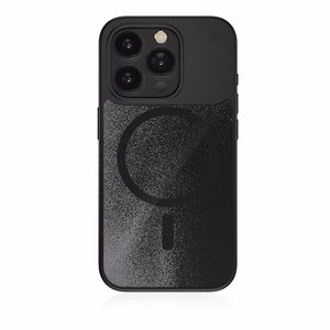 STM Relax Sand MagSafe dėklas, skirtas iPhone 15 Pro Max, juodas ir pilkas