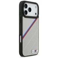 BMW M trispalvis metalinis logotipas magnetinis dėklas telefonui iPhone 17 Pro Max - pilkas