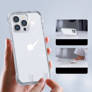 Joyroom Defender serijos dėklas iPhone 14 Pro šarvuotas kablio dėklas su stovu skaidrus (JR-14H2)