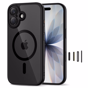 "Tech-Protect Magpeak Magsafe CC" dėklas "iPhone 17" - skaidrus, juodas