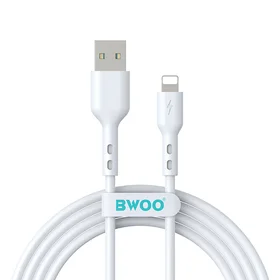 BWOO kabelis USB - Lightning 2m 3A baltas