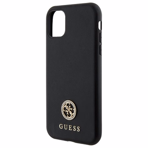 Guess Strass Metal Logo dėklas telefonui iPhone 11 / Xr 6.1" - Juodas