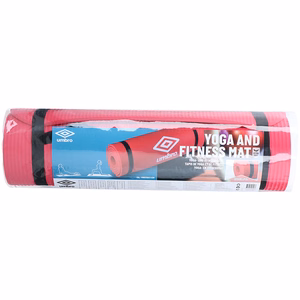 Umbro fitneso ir jogos kilimėlis su nešimo dirželiu, 190 × 58 cm, raudonas