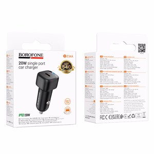 Borofone Automobilinis įkroviklis BZ34A Cloud - Type C - PD 20W baltas