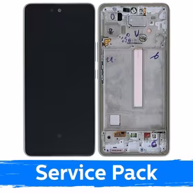 Ekranas skirtas Samsung A536 A53 5G su rėmeliu / White / (Service Pack)
