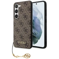 Guess GUHCS23SGF4GBR S23 S911 rudas/rudas kietas dėklas 4G Charms kolekcija