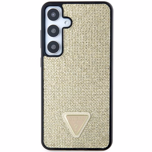 Guess Rhinestone Triangle dėklas telefonui Samsung Galaxy S24+ - auksinis