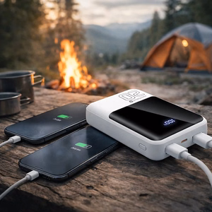Išorinė baterija 20 000mAh, 2x USB, 1x USB-C 22,5W, QC4+, LCD ekranas, balta