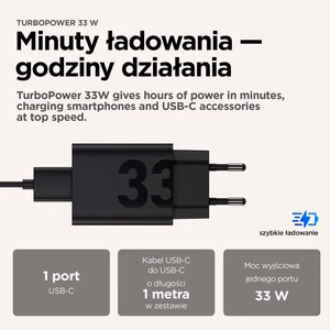 Motorola TurboPower 33W EU universalus juodas AC greitas įkrovimas vidaus
